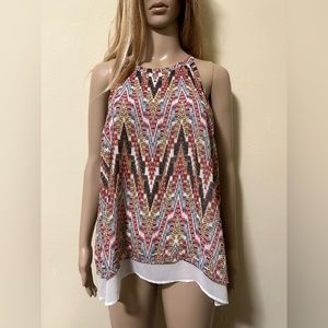 Daniel Rainn Petite Large Sleeveless Layered Blouse Used Condition